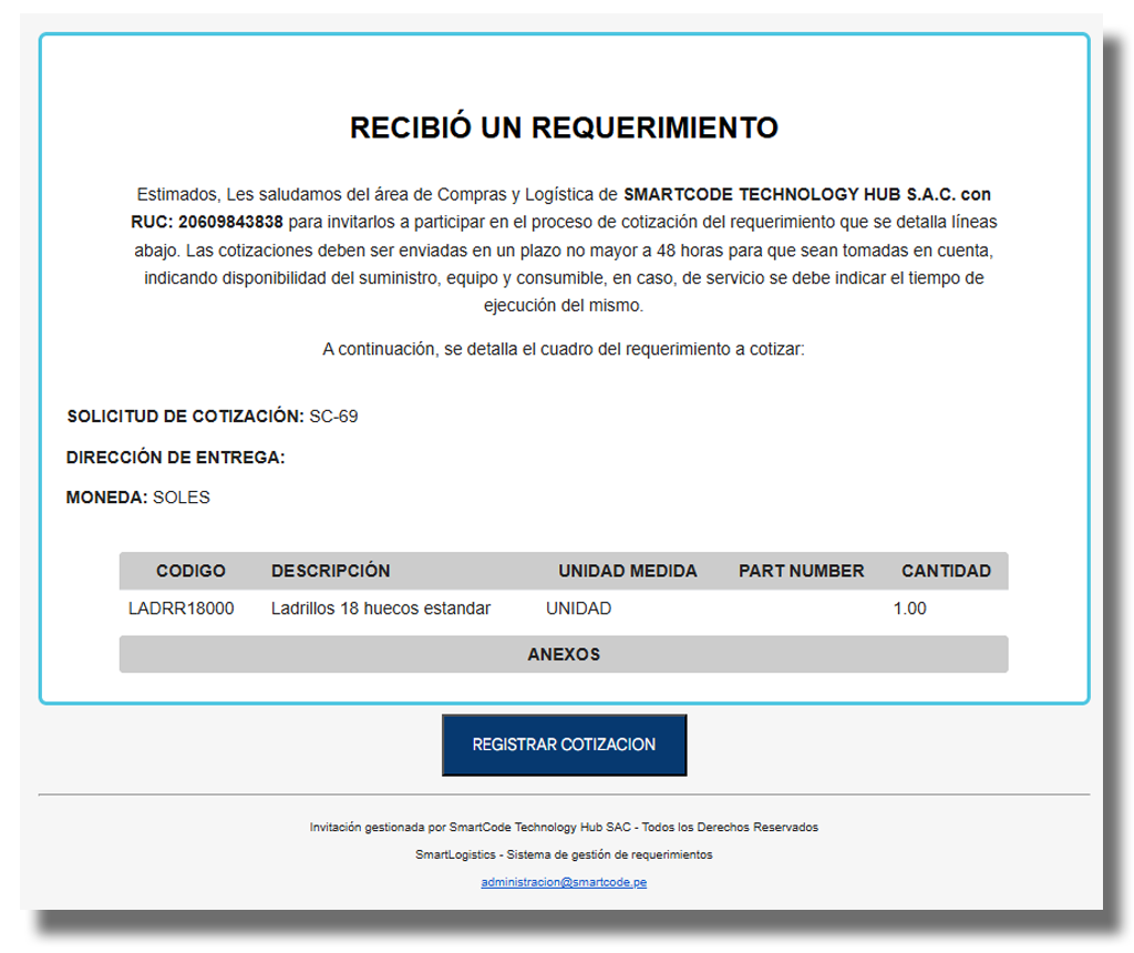 Solicitud Cotización